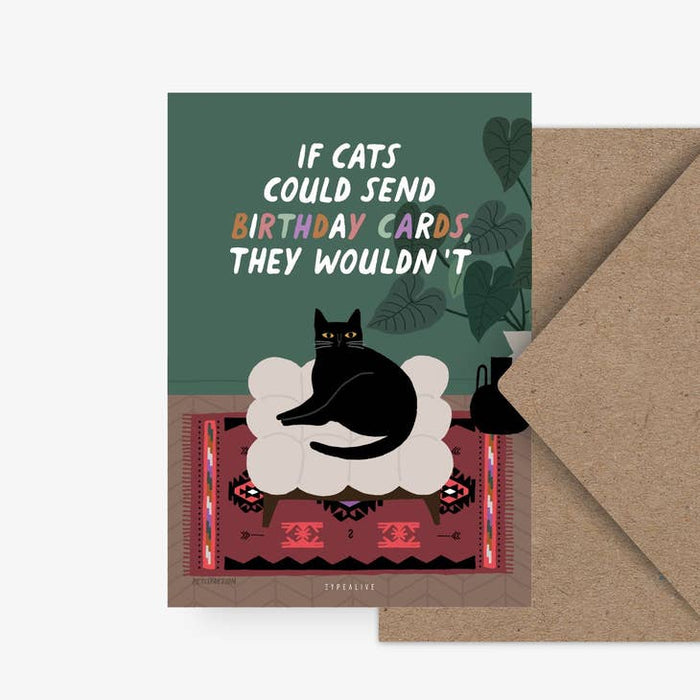 Karte, wenn Katzen Geburtstagskarten senden könnten | Ein Umschlag