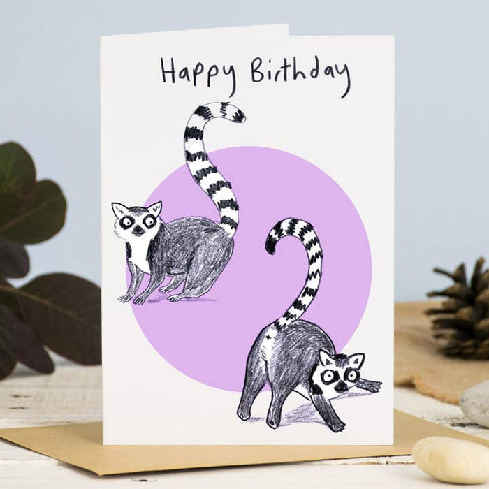 Karte alles Gute zum Geburtstag Lemurs